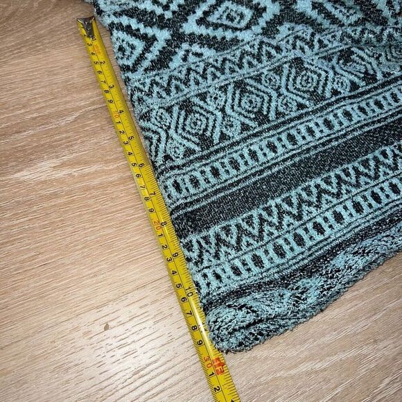 One World Cowl Neck Pattern Pullover Tunic Sweatshirt Turquoise, Women’s Medium - Picture 10 of 13
